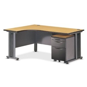 NL-60X48 L-DESK BEACH WOOD & GREY