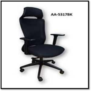 SS-AA-5317BK ANJI HIGH BACK FULL HEADREST MESH CHAIR W/ARMS - BLACK