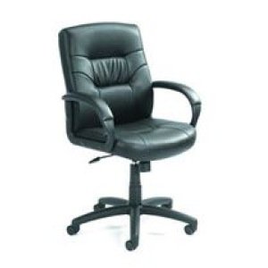 SS-B7-506BK LEATHER PLUS MID BACK CHAIR